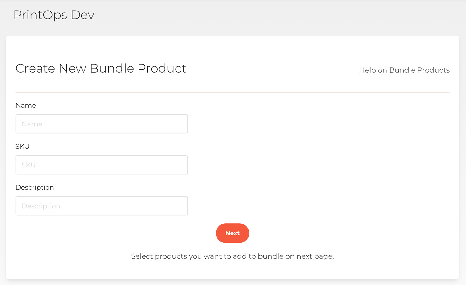 Create Bundle Page
