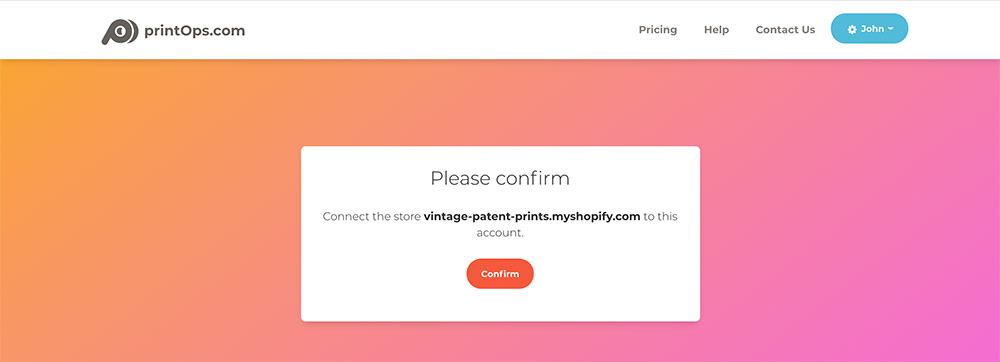 Confirm Store Connection